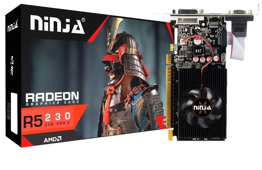 Видеокарта Ninja AMD Radeon R5 230 160SP, 1Gb DDR3, 64 бит, PCI-E, VGA, DVI, HDMI, Retail (AFR523023F)