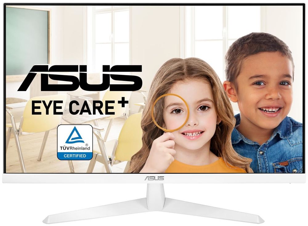 Монитор 27 ASUS Eye Care+ VY279HE-W IPS, 1920x1080 (16:9), 250кд/м2, 1 мс, 178°/178°, FreeSync, VGA, HDMI, белый (90LM06D2-B01170)