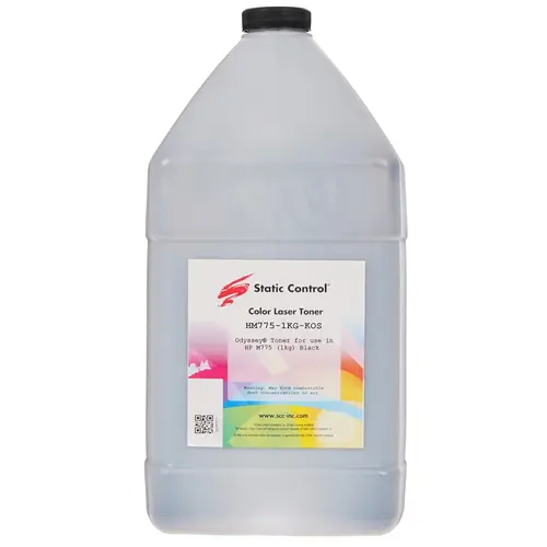 Тонер Static Control HM775-1KG-KOS, бутыль 1 кг, черный, совместимый для CLJ Enterprise 700 M775/CP5520/CP5525/M750; CLJ Pro CP5225 (HM775-1KG-KOS)