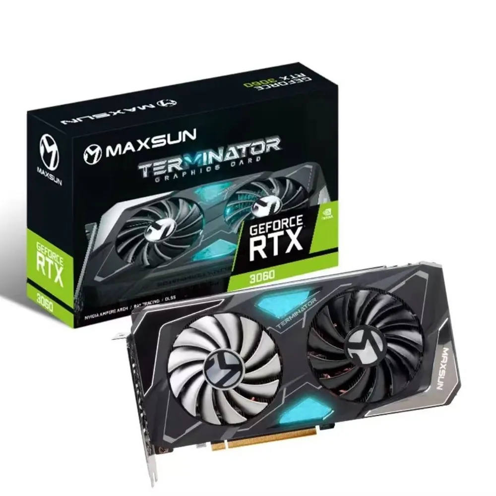 Игровые  E2E4 Видеокарта Maxsun NVIDIA GeForce RTX 3060 Terminator 12G S1, 8Gb GDDR6, 192 бит, PCI-E, HDMI, 3DP, Retail (RTX3060 Terminator 12G S1)