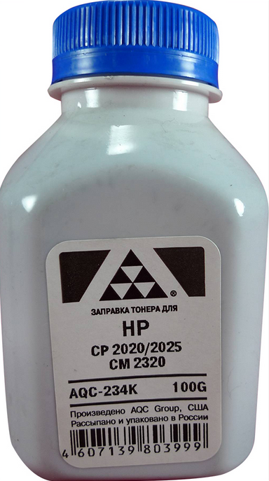 Тонер AQC AQC-234K, бутыль 100 г, черный, совместимый для CP 2020/2025/CM2320/M351/M375/M451/M475