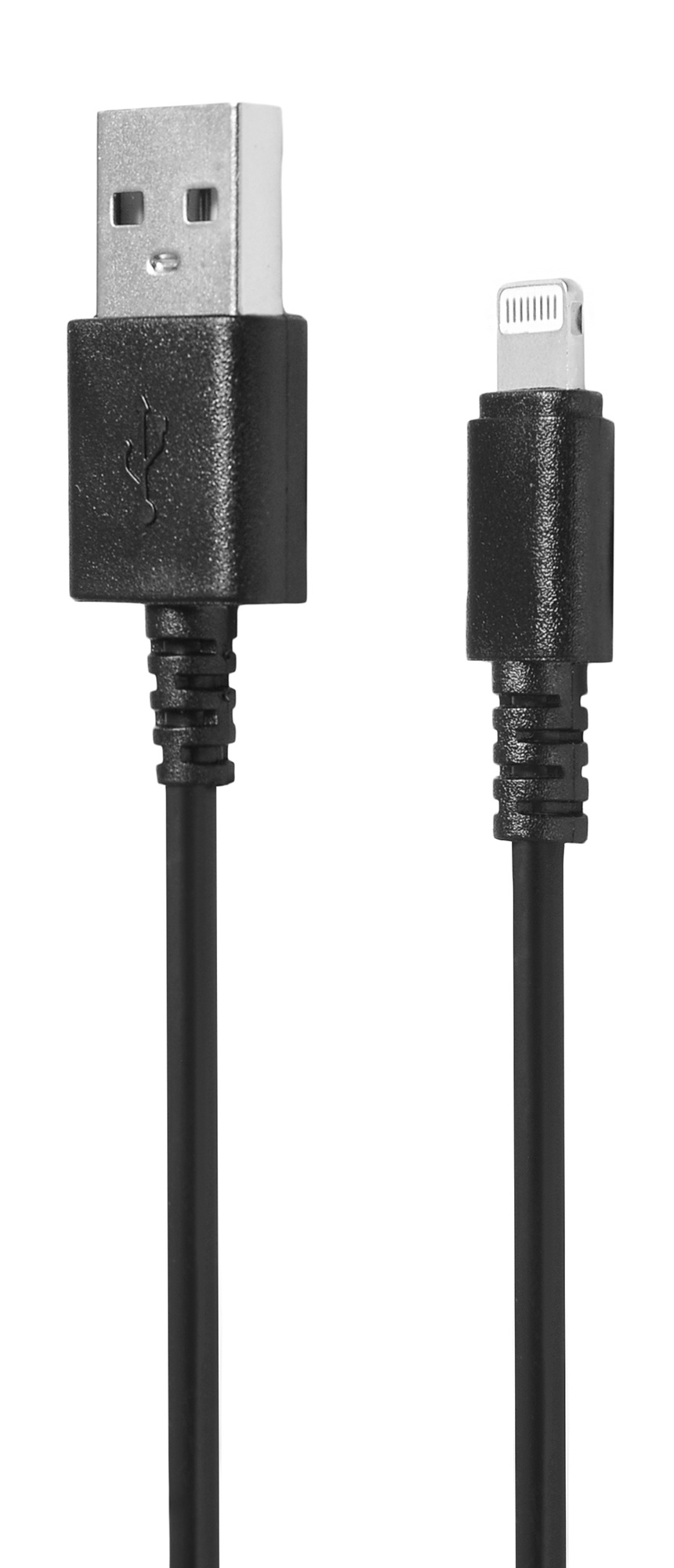 Кабель USB-Lightning 8-pin, 2А, 1.2 м, черный, SunWind (1392713)