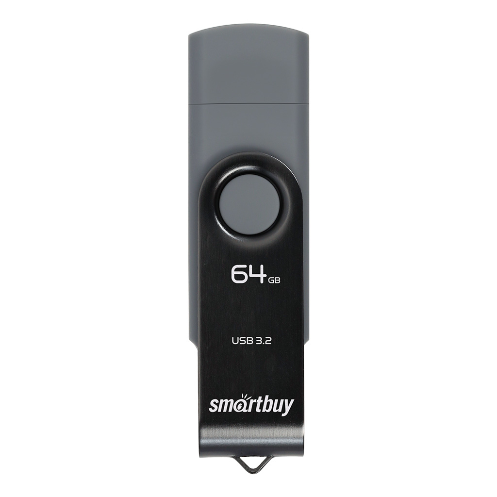 Флешка 64Gb USB 3.2/Type-C SmartBuy Twist Dual, черный/серый (SB064GB3DUOTWK)