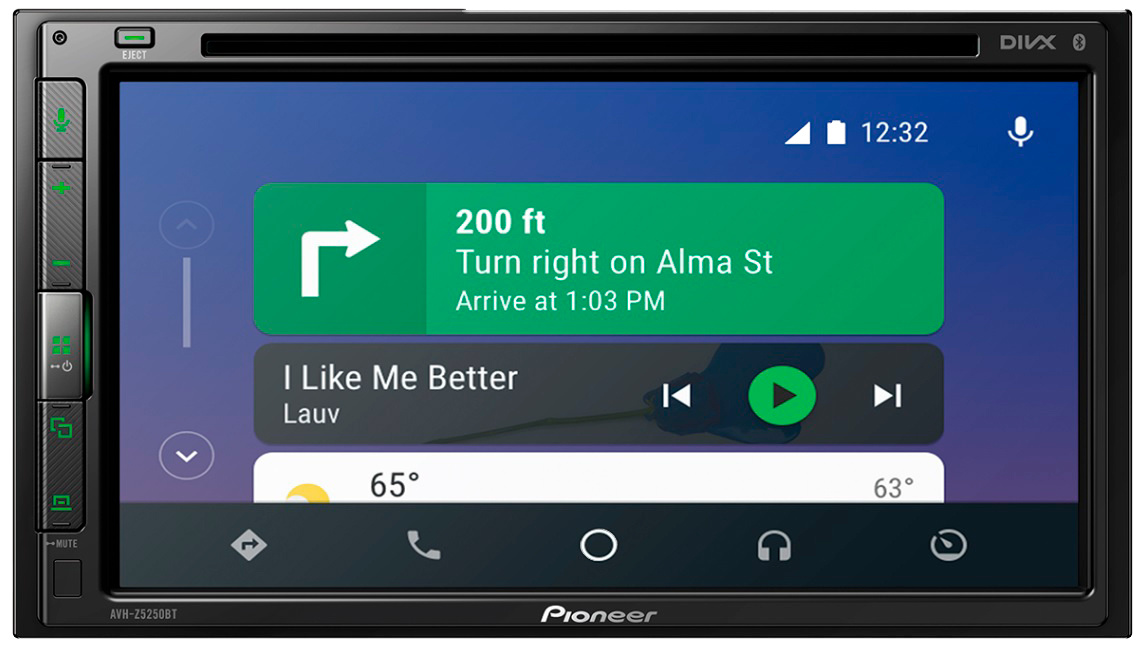 Автомагнитола Pioneer, 2 DIN, 4x4x50Вт, USB, Bluetooth, черный (AVH-Z5250BT)