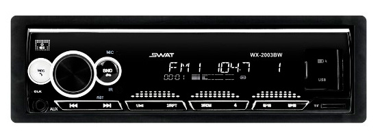 Автомагнитола Swat, 1 DIN, USB, Bluetooth (SWAT WX-2003BW)