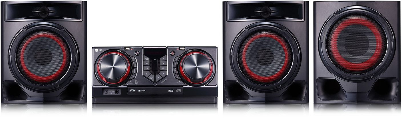 Мидисистема LG, 720 Вт, караоке, FM, USB, AUX, Bluetooth, Wi-Fi, ПДУ, черный (CJ45)