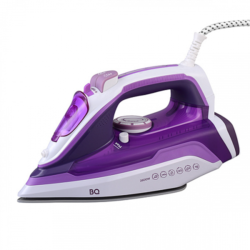  Утюг BQ SI1002 2.6 кВт, длина шнура 1.6 м, белый/фиолетовый