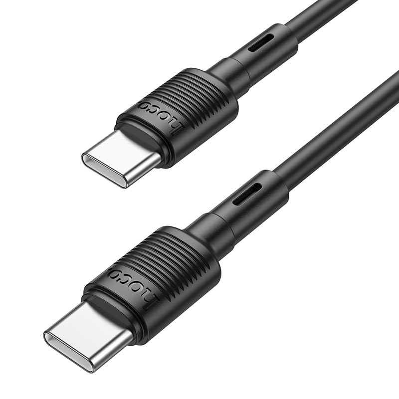 Кабель USB Type-C-USB Type-C, быстрая зарядка, 3А, 1 м, черный, HOCO X83 Victory