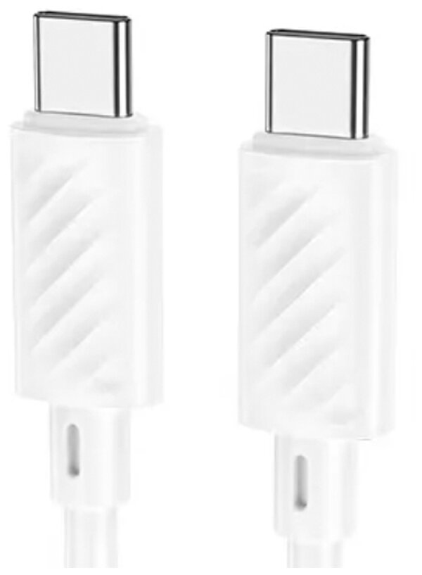 Кабель USB Type-C-USB Type-C, быстрая зарядка, 3А, 60 Вт, 1 м, белый, HOCO X88 Gratified (6931474783370)