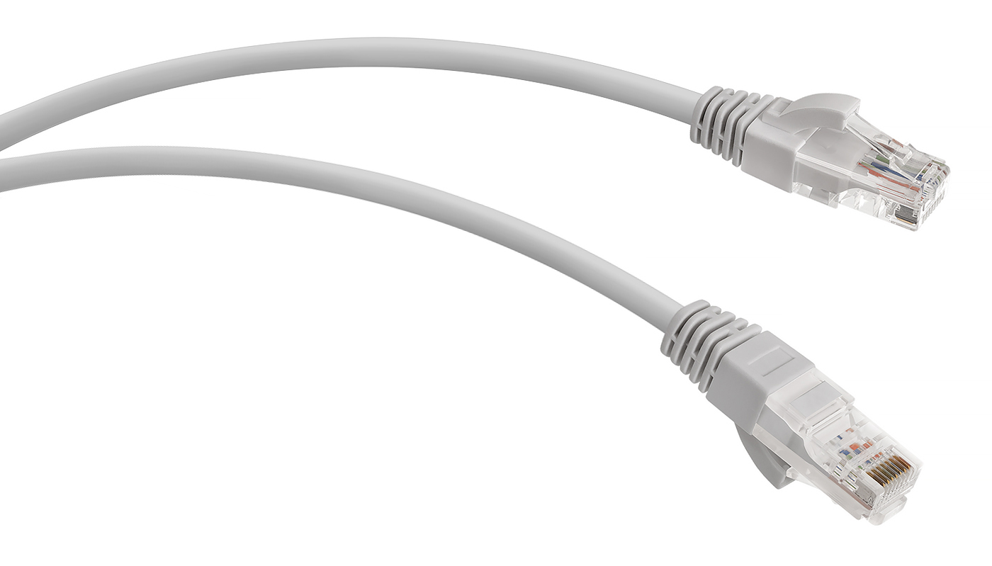 Патч-корд UTP кат.5e, 0.3 м, RJ45-RJ45, серый, CU, LSZH, WRline (WR-PC-RJ45-UTP-5E-0.3-GY)