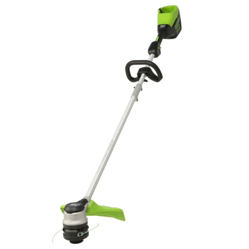 Триммер Greenworks GD60LT, 6000 об/мин, аккумуляторный, реж.эл.: леска и нож, d-образная рукоять, плечевой ремень, верхнее положение двигателя, 3.6 кг, без акб и зу (2108307)