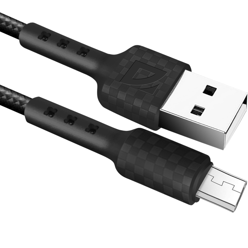 Кабель USB-Micro USB, 2.4А, 1 м, черный, Defender F181 (87115BLA)