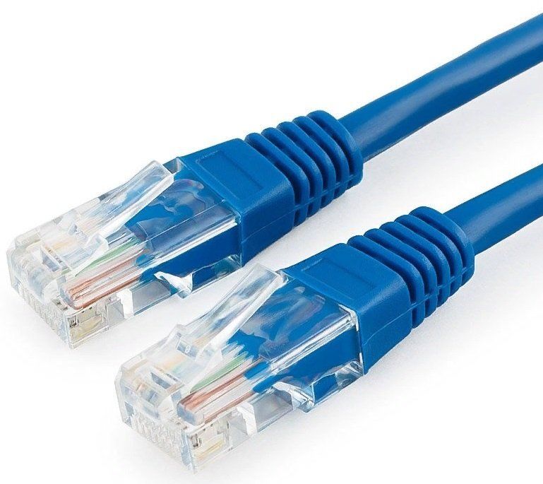 Патч-корд UTP кат.5e, 0.25 м, RJ45-RJ45, синий, CCA, Premier (PP12-0.25M/B)