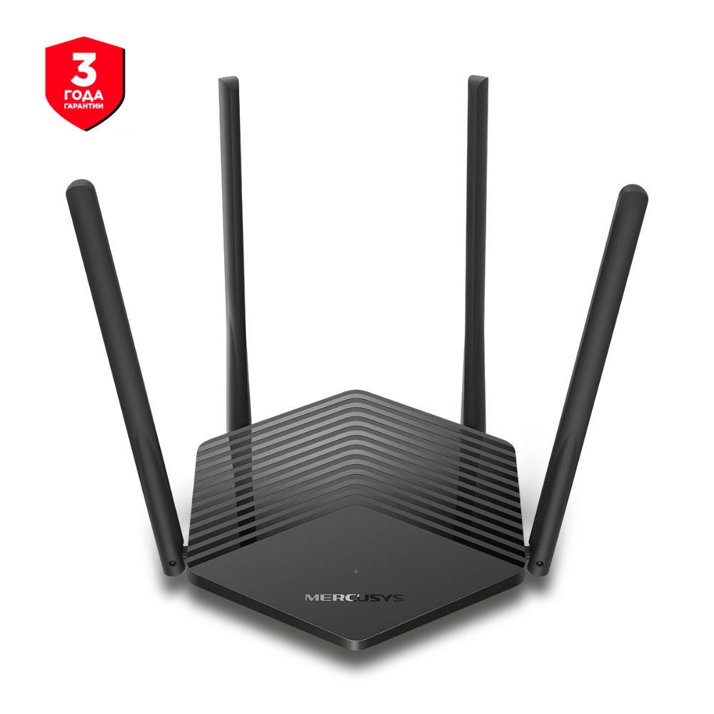 Wi-Fi роутер Mercusys MR60X, 802.11a/b/g/n/ac/ax, 2.4 / 5 ГГц, до 1.5 Гбит/с, LAN 3x1 Гбит/с, WAN 1x1 Гбит/с, внешних антенн: 4x5 дБи