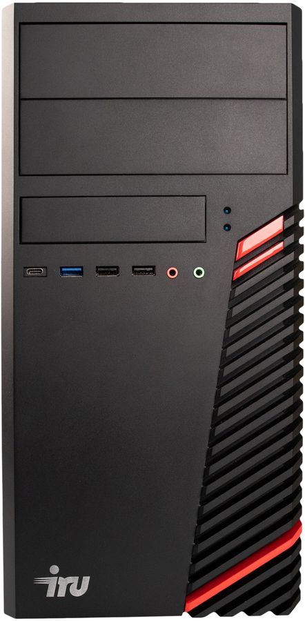 Системный блок IRU Home 310H6SM, Intel Pentium Gold G7400 3.7 ГГц, 8Gb RAM, 256Gb SSD, без ОС, черный (1900970)