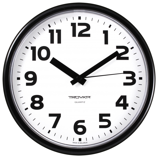 Прочие сувениры Настенные часы Troyka, 1xAA, черный/белый (91900945)