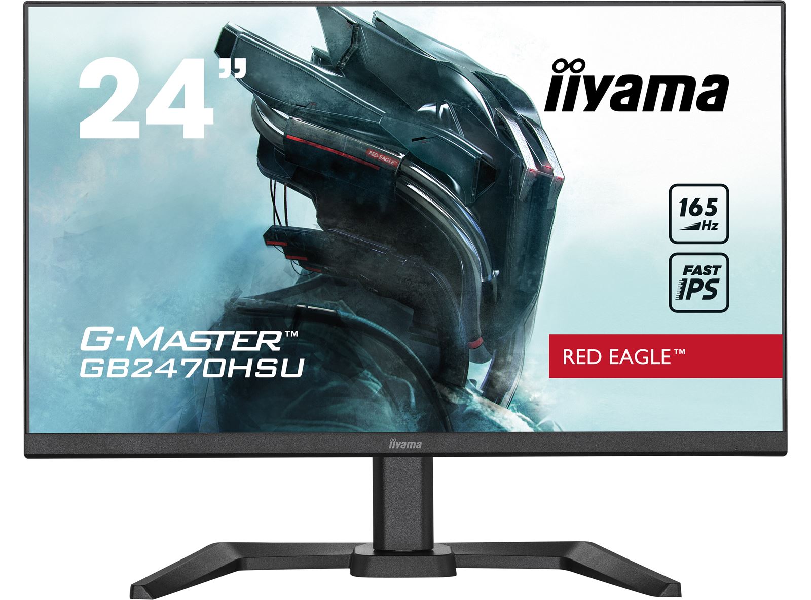 Монитор 24 Iiyama G-MASTER GB2470HSU-B5 IPS, 1920x1080 (16:9), 250кд/м2, 165 Гц, 0.8 мс, 178°/178°, FreeSync Premium, HDMI, DisplayPort, USB-Hub, черный (GB2470HSU-B5)