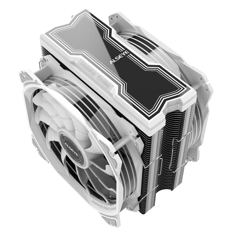 Кулер для процессора Alseye M120D для Socket 775/115x/1200/1356/1366/1700/1851/2011/2011-3/2066/AM2/AM2+/AM3/AM3+/FM1/AM4/FM2/FM2+, 120 мм, 1300rpm, 30 дБА, 180 Вт, 4-pin PWM, Al+Cu, ARGB