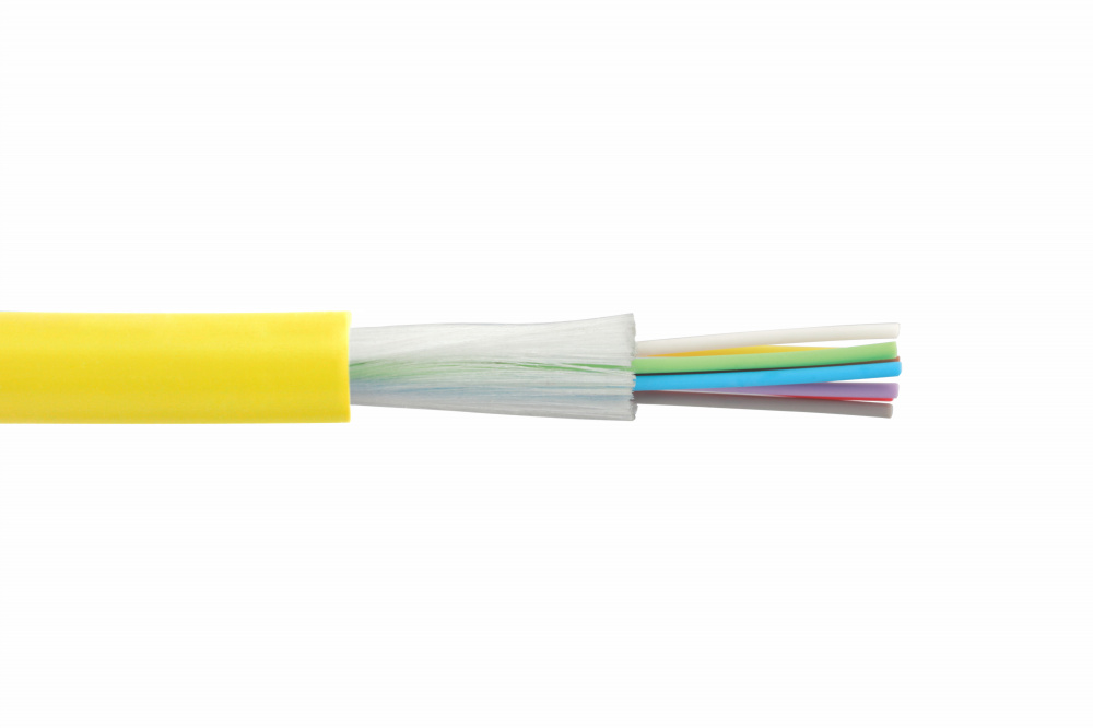 Оптический кабель Кабель оптический Eurolan одномодовый, 9/125мкм, OS2, 6 волокон, 1 м, желтый, HFLTx (39T-S2-06-01YL)