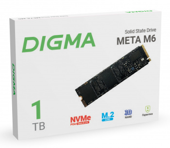 Твердотельный накопитель (SSD) Digma 1Tb META M6, 2280, PCIe 4.0 x4, NVMe (DGSM4001TM63T) Retail