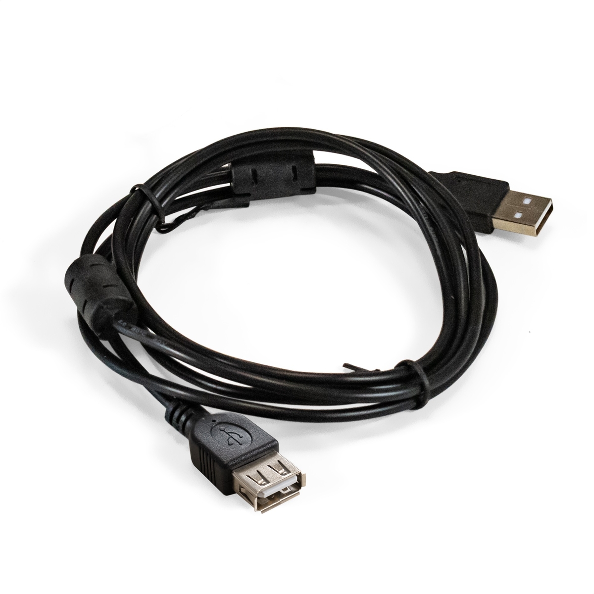 Кабель-удлинитель USB 2.0(Am)-USB 2.0(Af), ферритовый фильтр, 1.8 м, черный, Exegate EX-CCF-USB2-AMAF-1.8F (EX294761RUS)