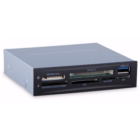 Считыватели карт памяти Картридер внутренний Exegate CR-611U3, SD/SDHC/SDXC/MMC/microSD/T-Flash/CF/MS/MS micro/XD 1xUSB3.0, USB 3.0, черный (EX293028RUS)