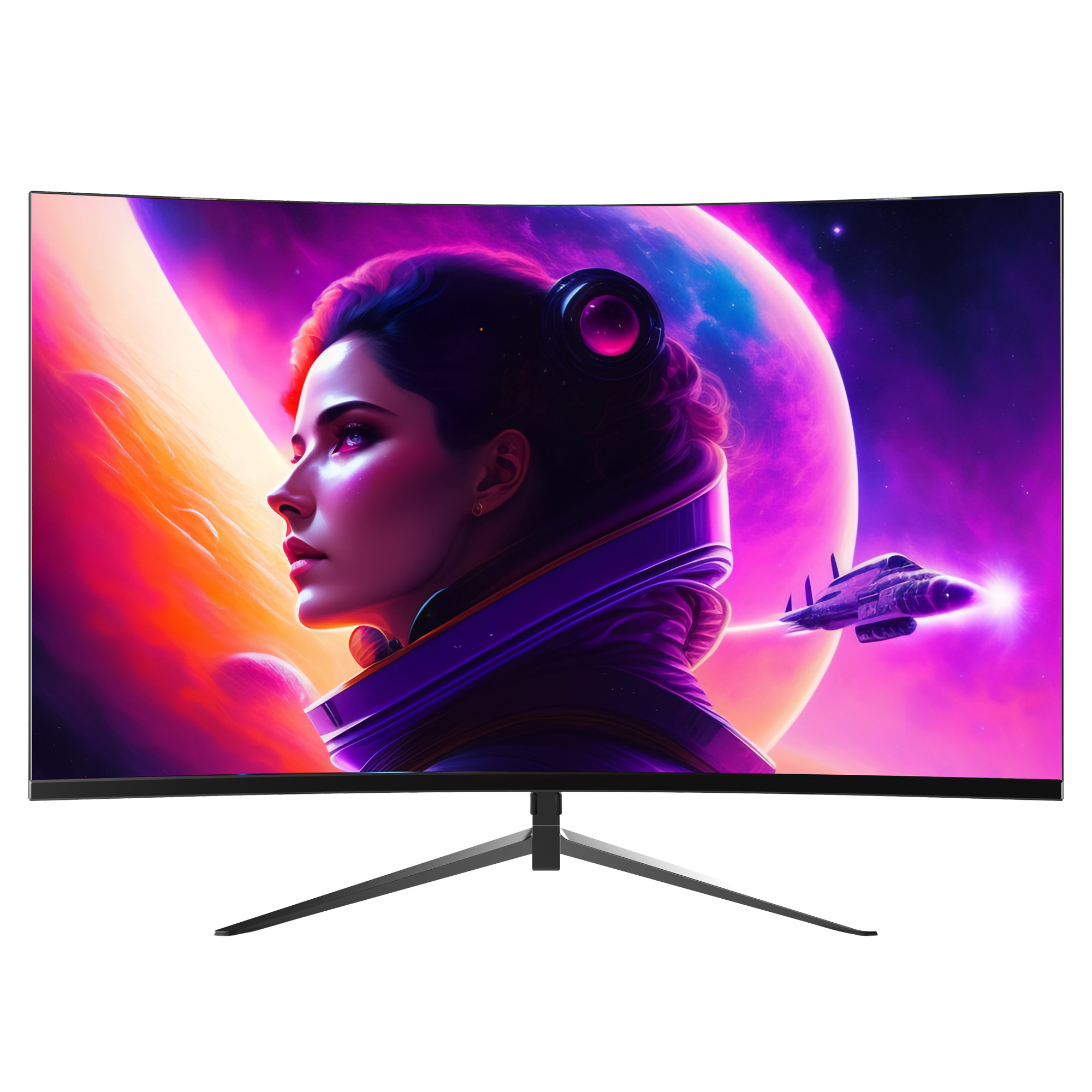 Монитор 27 Hiper Gaming PB2701 VA, изогнутый, 2560x1440 (16:9), 300кд/м2, 165 Гц, 1 мс, 178°/178°, HDMI, DisplayPort, черный (PB2701HHD5S)