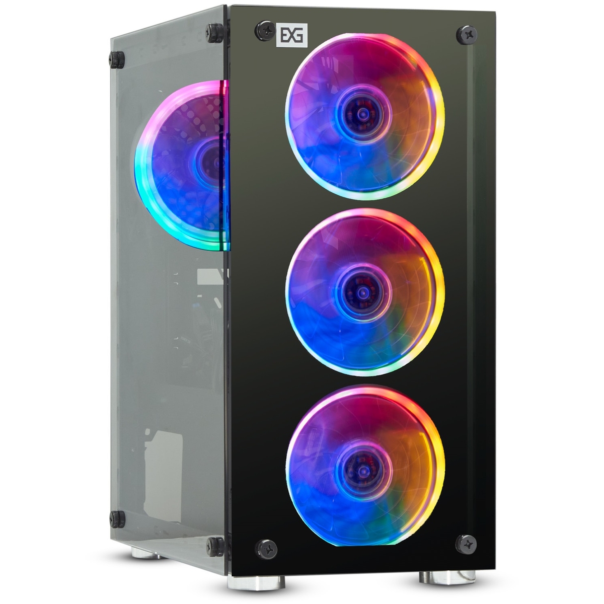 Корпус ExeGate Mistery X2, mATX, Mini-Tower, USB 3.2, RGB подсветка, черный, без БП (EX294382RUS)