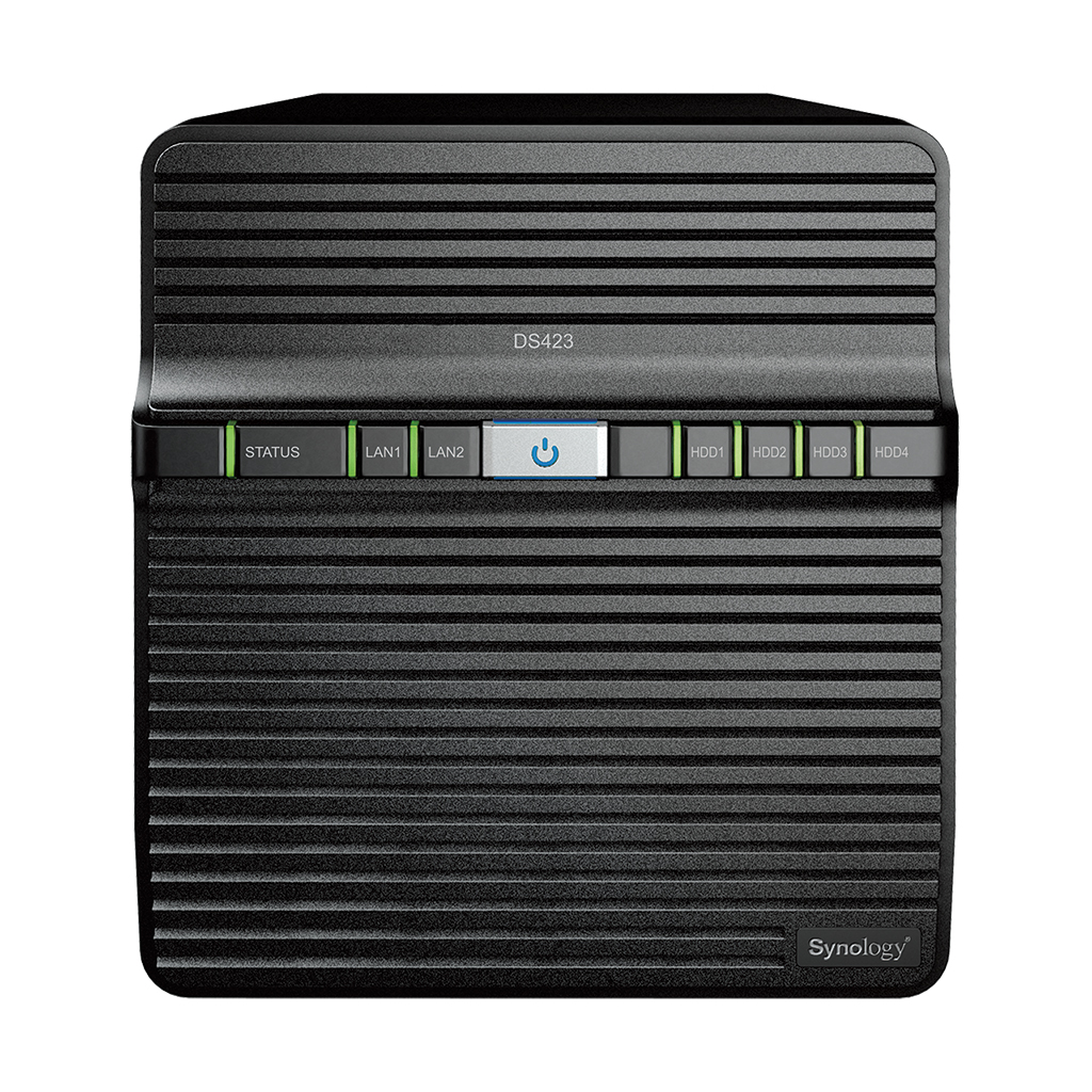 Сетевые накопители  E2E4 Сетевой накопитель (NAS) Synology DiskStation DS423, слоты 4x2.5/3.5 SATA3, 2x1 Гбит/с, 2xUSB 3.X, Realtek RTD1619B/4x1.7 ГГц, DDR4 2Gb, 90W, (DS423)