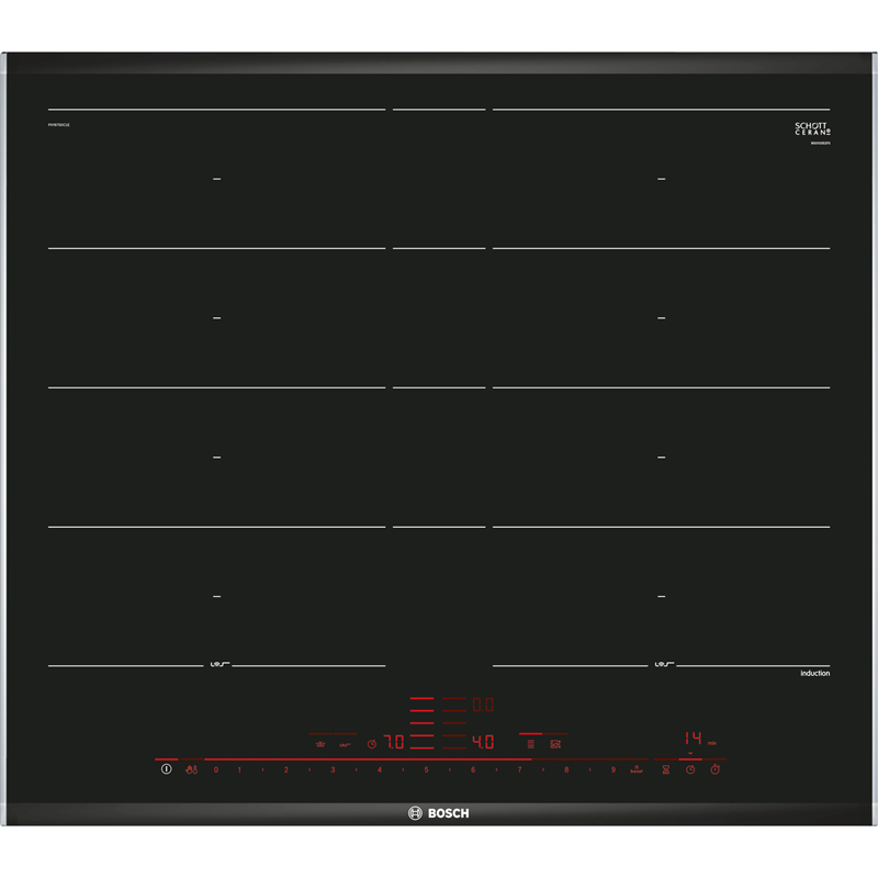  E2E4 Индукционная варочная панель Bosch Serie 8 PXY675DC1E, 4 конфорки, черный (PXY675DC1E)