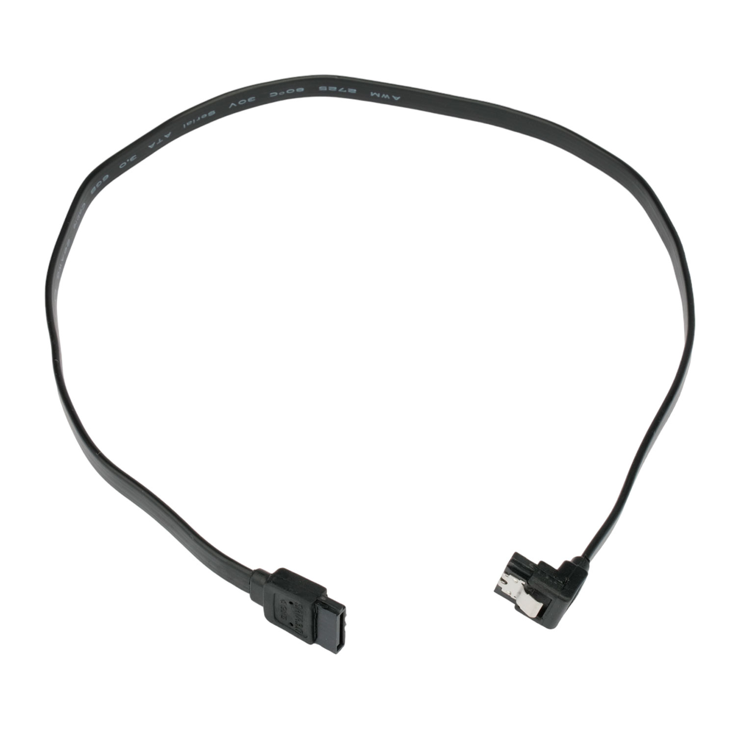 Шлейф SATA 7pin(M)-SATA 7pin(M) Cablexpert, 50 см, прямой/угловой, защелка, черный (CC-SATAM-DATA90-BL-50CM)