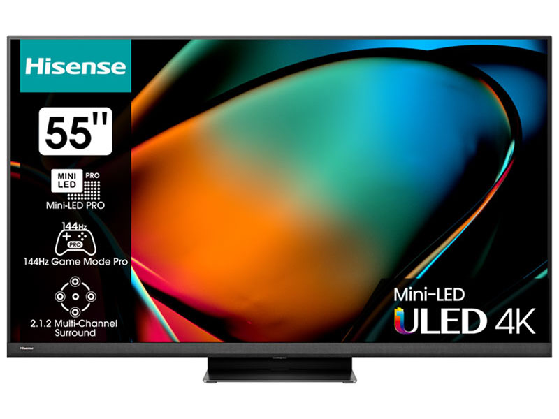  Телевизор 55 Hisense 55U8KQ, 3840x2160, DVB-T /T2 /C, HDMIx4, USBx2, WiFi, Smart TV, черный (55U8KQ)