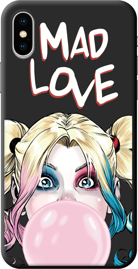 Чехол-накладка Deppa для смартфона Apple iPhone X/XS, TPU, черный Harley quinn (106966)