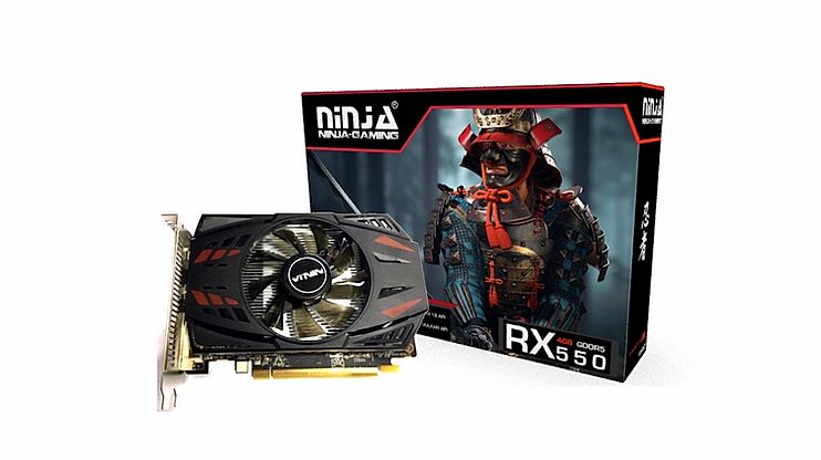 Видеокарта Sinotex AMD Radeon RX 550 Ninja, 4Gb DDR5, 128 бит, PCI-E, DVI, HDMI, DP, Retail (AFRX55045F)