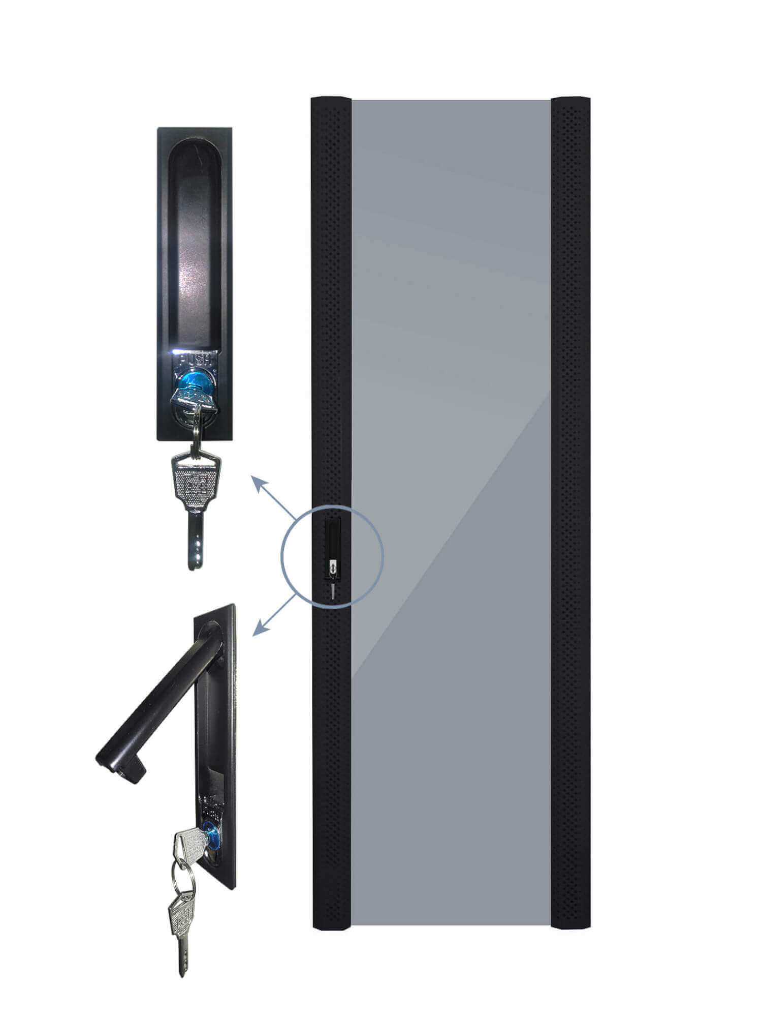  E2E4 Дверь для шкафа Netko серии Expert 37U Ширина 600, стеклянная, черная (N.FRTD-V.37U.65188.BK)