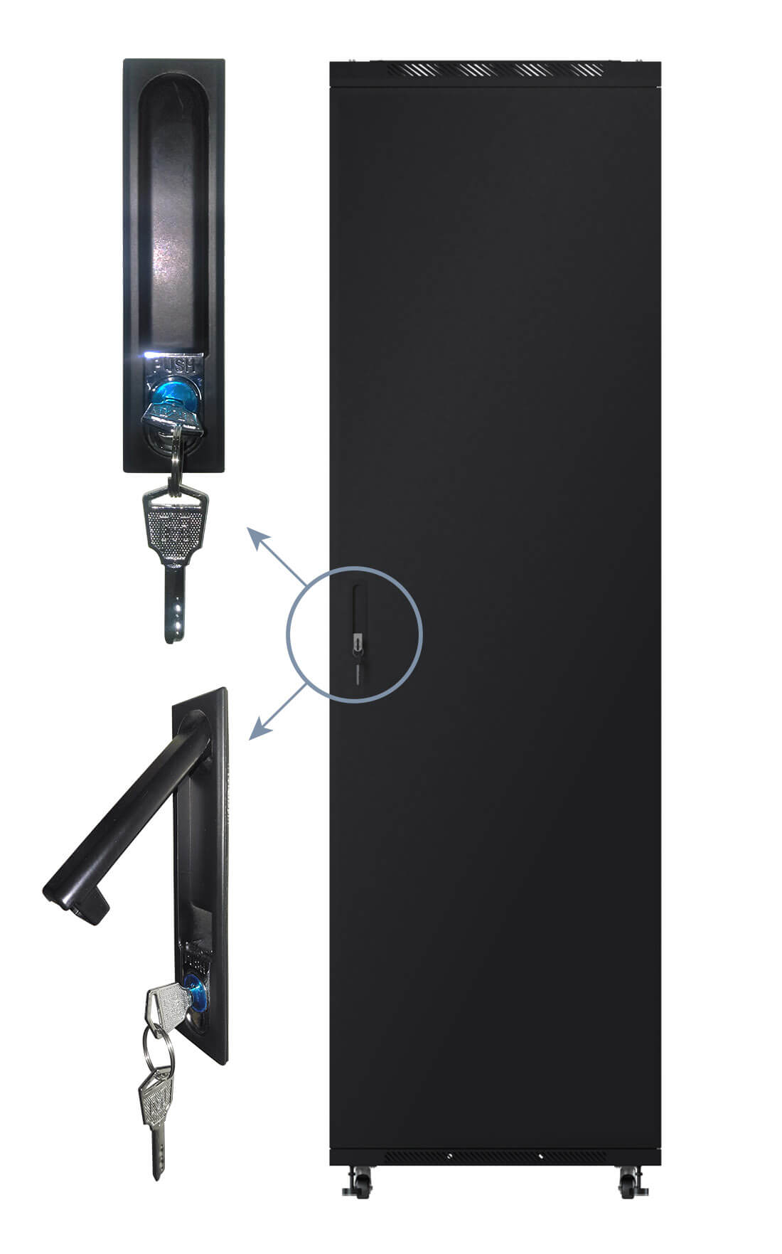 Дверь для шкафа Netko серии Expert 42U Ширина 600, металлическая, черная (N.FRTD-M.42U.66407.BK)