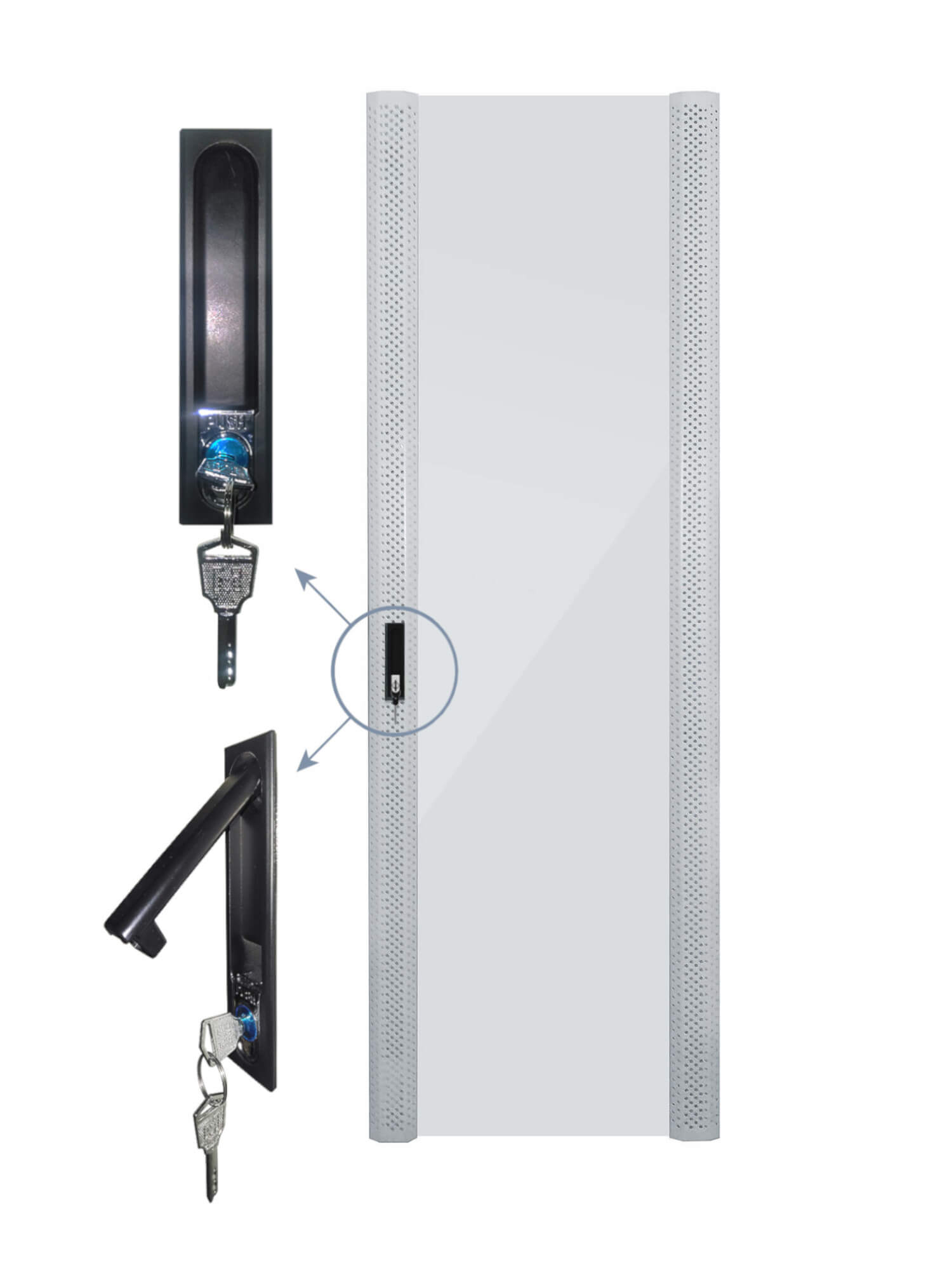 Дверь для шкафа Netko серии Expert 42U Ширина 800, стеклянная, серая (N.FRTD-V.42U.65190.GY)