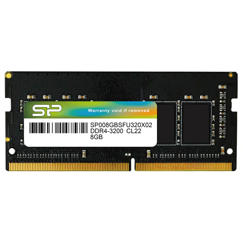 Для ноутбука (SO-DIMM) Память DDR4 SODIMM 8Gb, 3200MHz, CL22, 1.2V, Silicon Power (SP008GBSFU320X02) Retail