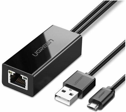 Сетевые карты Сетевая карта Ugreen 30985, 1xRJ-45, 100 Мбит/с, microUSB, Bulk