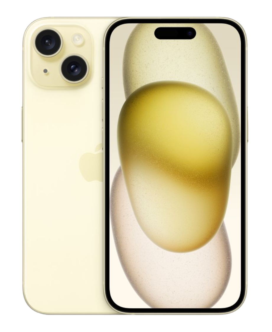 Смартфон Apple iPhone 15, 6.1 2556x1179 OLED, Apple A16 Bionic, 128Gb, 3G/4G/5G, NFC, Wi-Fi, BT, 2xCam, 2-Sim (nano SIM+eSIM), USB Type-C, iOS 17, желтый (MTLF3ZA/A)