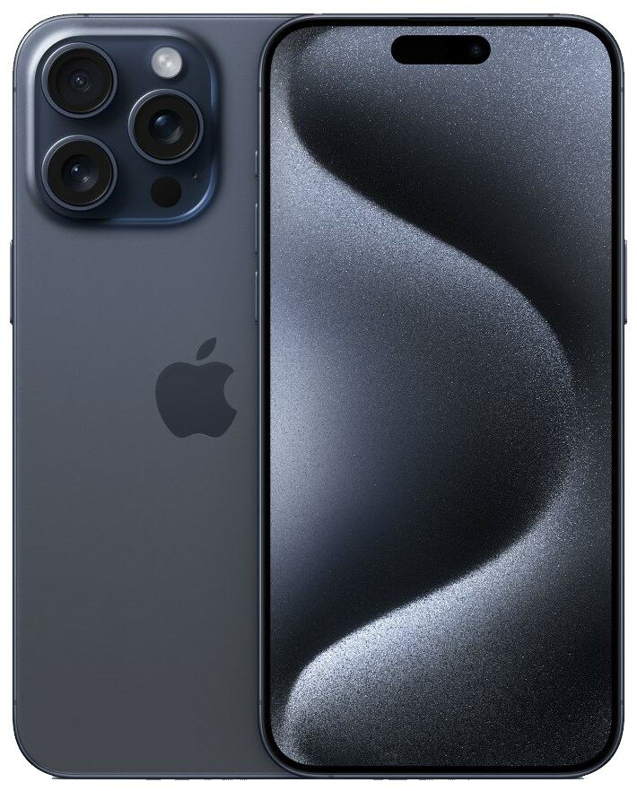 Смартфон Apple iPhone 15 Pro Max, 6.7 1290x2796 OLED, Apple A17 Pro Bionic, 512Gb, 3G/4G/5G, NFC, Wi-Fi, BT, 3xCam, 2-Sim, USB Type-C, iOS 17, темно-cиний (MU2W3ZA/A)