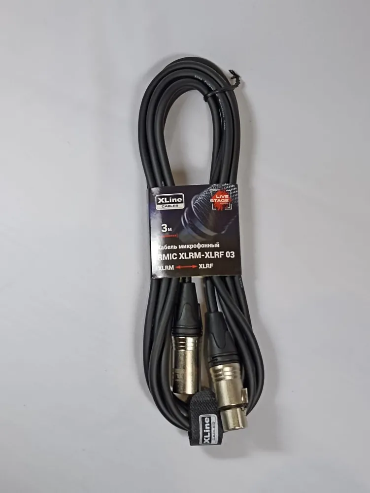 Кабель XLR(F)-XLR(M), 3 м, черный Xline Cables RMIC XLRM-XLRF 03 (RMIC XLRM-XLRF 03 )