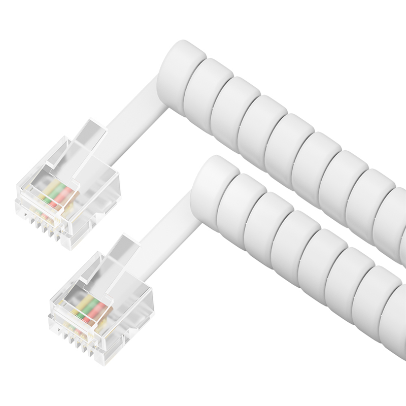 Патч-корд удлинитель телефонный, 1 м, RJ11-RJ11, белый, CU, Greenconnect (GCR) GCR-TP6P4C-TW (GCR-54850)