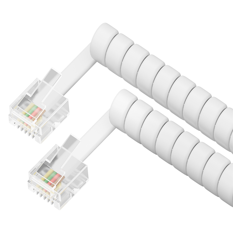 Патч-корд удлинитель телефонный, 2 м, RJ11-RJ11, белый, CU, Greenconnect (GCR) GCR-TP6P4C-TW (GCR-54851)