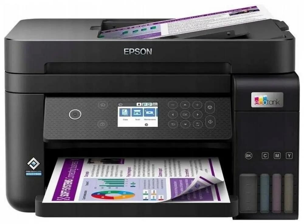 МФУ струйный Epson L6270, A4, цветной, 15.5 стр/мин (A4 ч/б), 8.5 стр/мин (A4 цв.), 4800x1200dpi, дуплекс, АПД-30 листов, СНПЧ, сетевой, Wi-Fi, USB, черный (C11CJ61507)