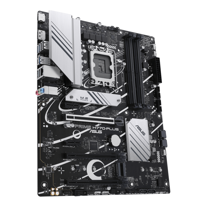 Материнская плата ASUS PRIME H770-PLUS, Socket1700, Intel H770, 4xDDR5 DIMM, 2PCI-Ex16, 4SATA3, 7.1-ch, 2.5GLAN, 9 USB 3.2, 1 USB Type-C, HDMI, DP, ATX, Retail