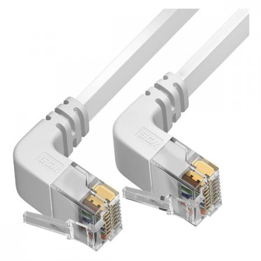 Патч-корд UTP кат.6, 1 м, RJ45-RJ45, белый, плоский, Greenconnect (GCR) PROF (GCR-54616)