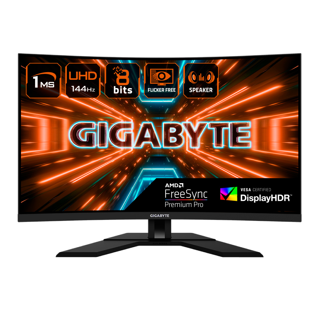 Монитор 31.5 Gigabyte M32UC VA, изогнутый, 3840x2160 (16:9), 350кд/м2, 144Hz, 1мс, 178°/178°, FreeSync Premium Pro, HDMI, DisplayPort, USB Type-C, USB-Hub, черный (20VM0-M32UCBA-1EKR)