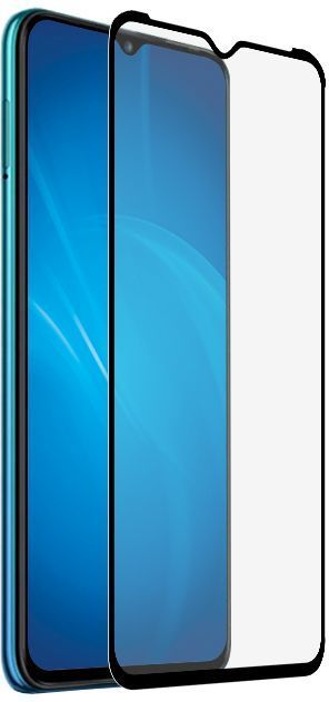 Защитное стекло DF для экрана смартфона Infinix Hot 10 Lite, Full screen full glue, черная рамка, 2.5D (inColor-01)