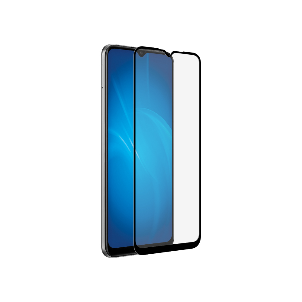 Защитное стекло DF для экрана смартфона Realme C11, закаленное, черная рамка (DF rmColor-10)